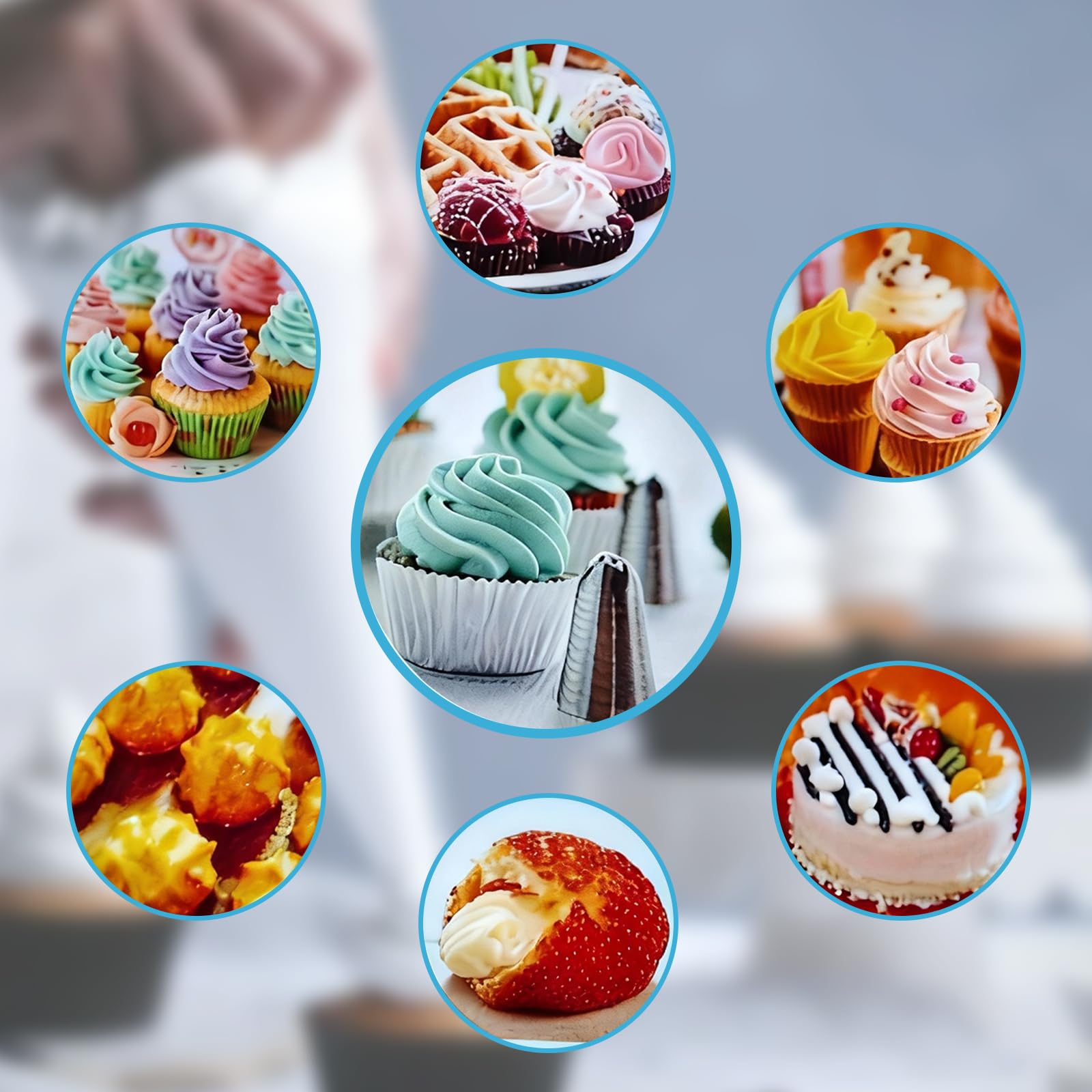 Set d'Accessoires à Pâtisserie, 196 Pièces – Plateaux Tournants, Douilles, Sacs à Pâtisserie, Supports à Gâteau – Kit Pâtisserie Complet pour Débutants et Professionnels