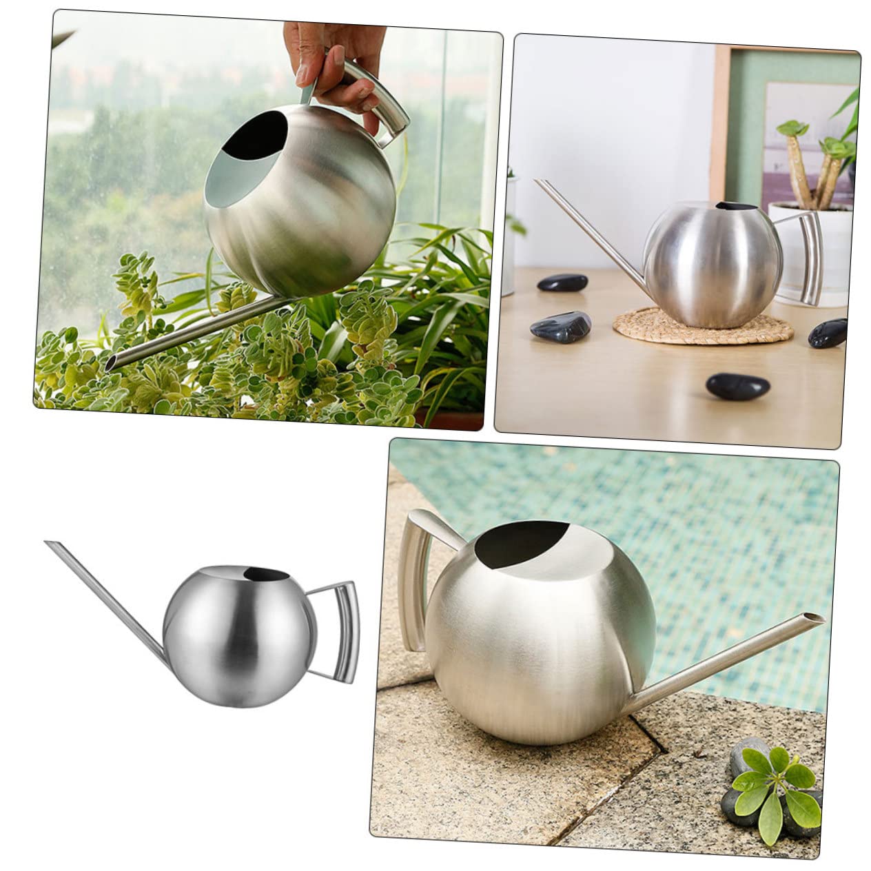 1pezzi Annaffiatoio Da Giardino Inossidabile Beccuccio Lungo Ed Esterno Strumento Di Irrigazione Ergonomico