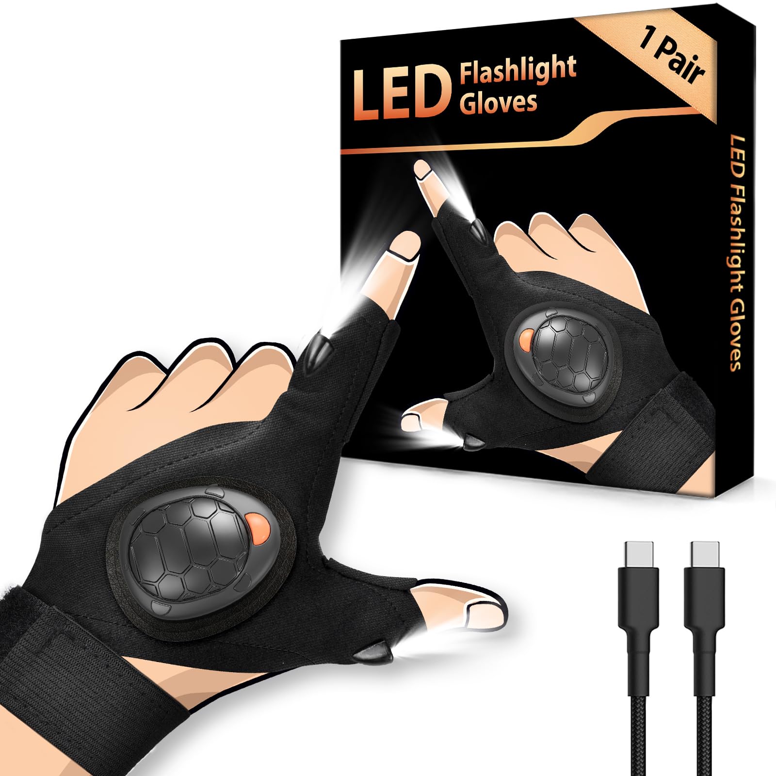 Christmas Fishing Gifts for Men Dad: LED Gloves with Lights, Secret Santa Gifts for Dad Grandad Husband Him DIY Tools Birthday Present, 2025 Mens Gadgets Xmas Advent Calendar Stocking Fillers for Men