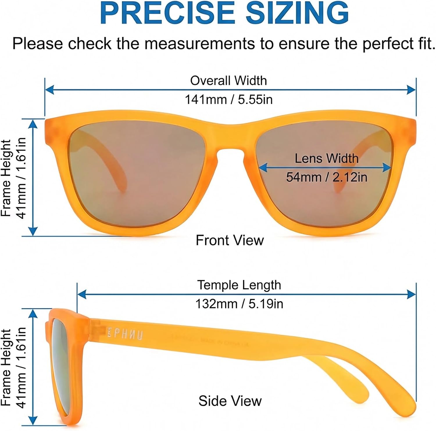 EPHIU Polarized Sports Sunglasses for Men Women No-Slip No-Bounce Grip for Running Cycling Fishing with Mirrored UV400 Lenses - Image 6