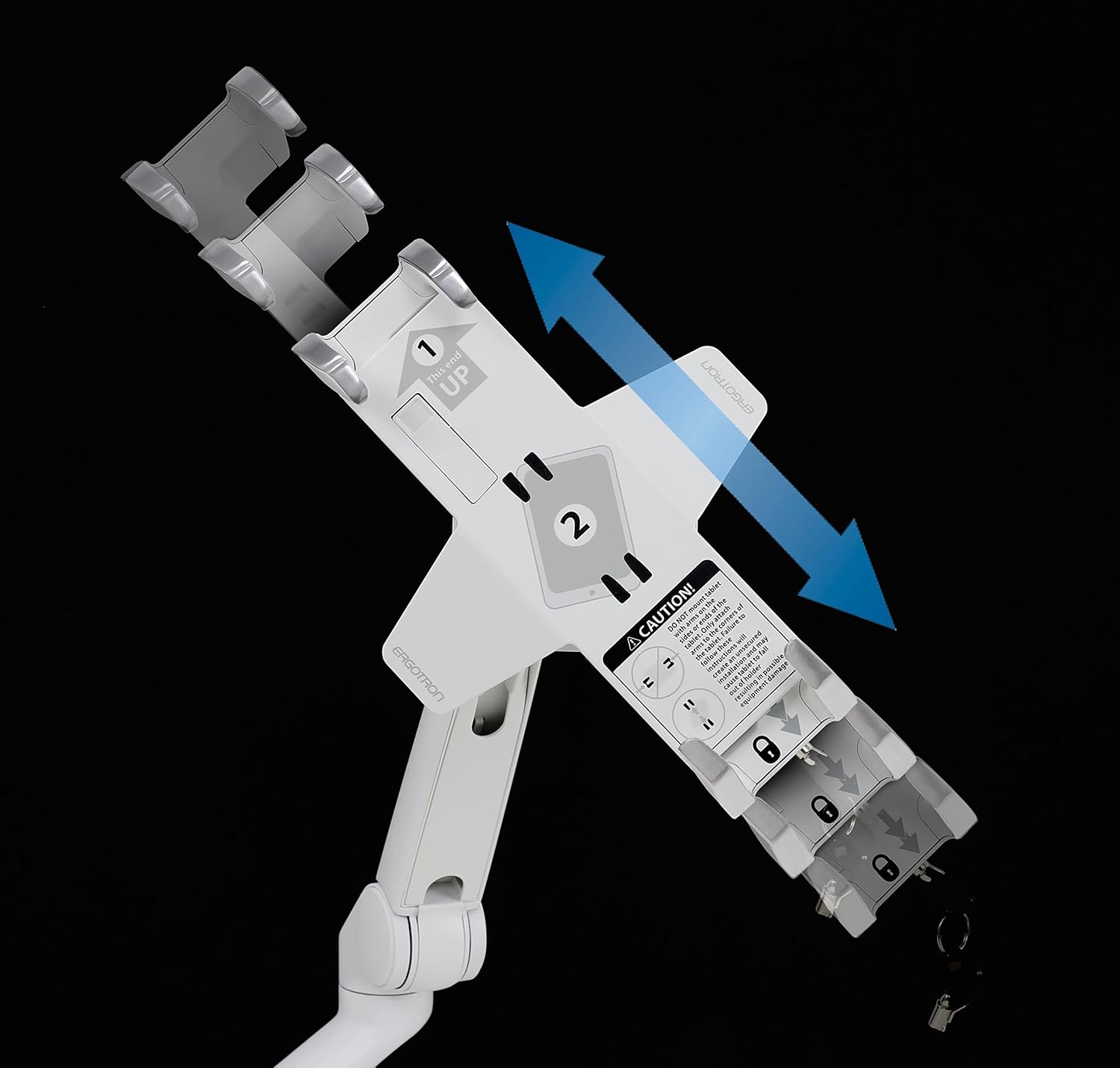 Ergotron – Lockable Tablet Mount – for Notebook and Tablet Screens up to 13 Inches – Add-on for VESA Monitor Arms