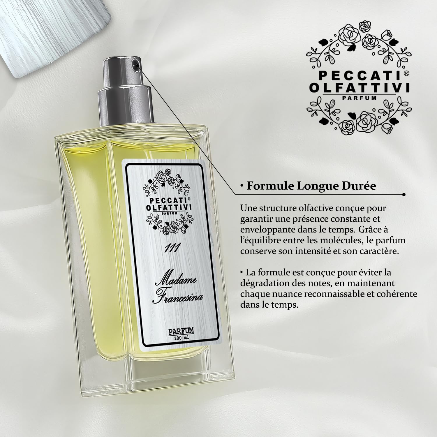 N°111 Parfum Femme Équivalent à Mademoiselle - Dupe Parfum Féminin Persistant avec 30% d'Essence Pure, Fragrance Similaire à l'Originale Longue Durée et Résistante 100 ml Parfum