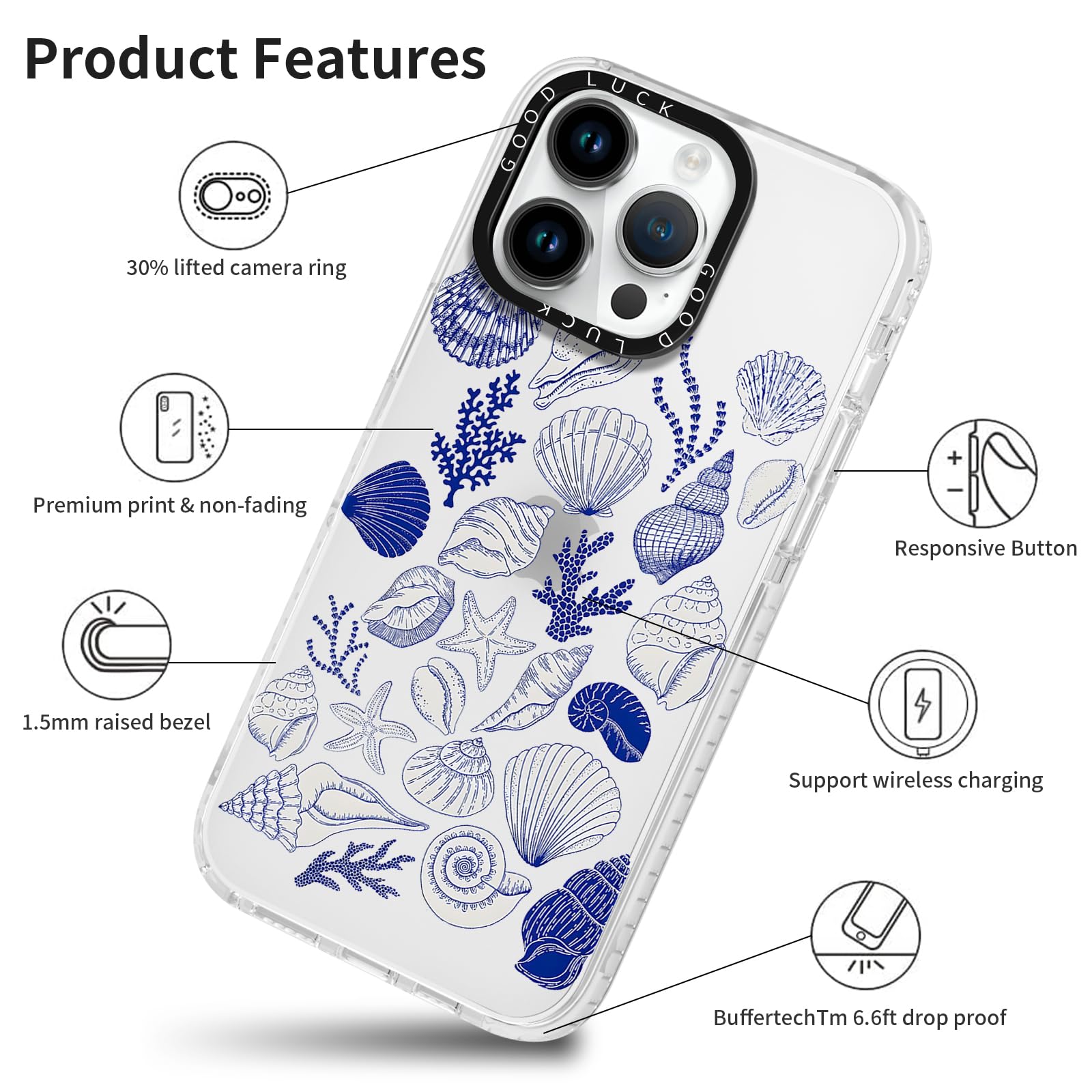 Cover Per IPhone 15 Pro Max Con Glitter A Conchiglia, Compatibile MagSafe, Bianco – Custodia Magnetica In Silicone Antiurto Per Ragazze