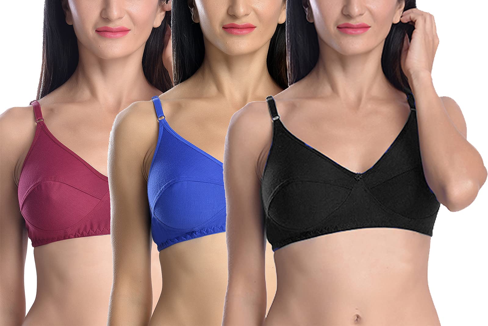 fims - fashion is my style Cotton Bra for Women's Non-Wired Bra, Non-Padded, Full Coverage Bra, Everyday Bras, Multicolor, See Main Image to Check How Many Bras You Will Get-picture-31