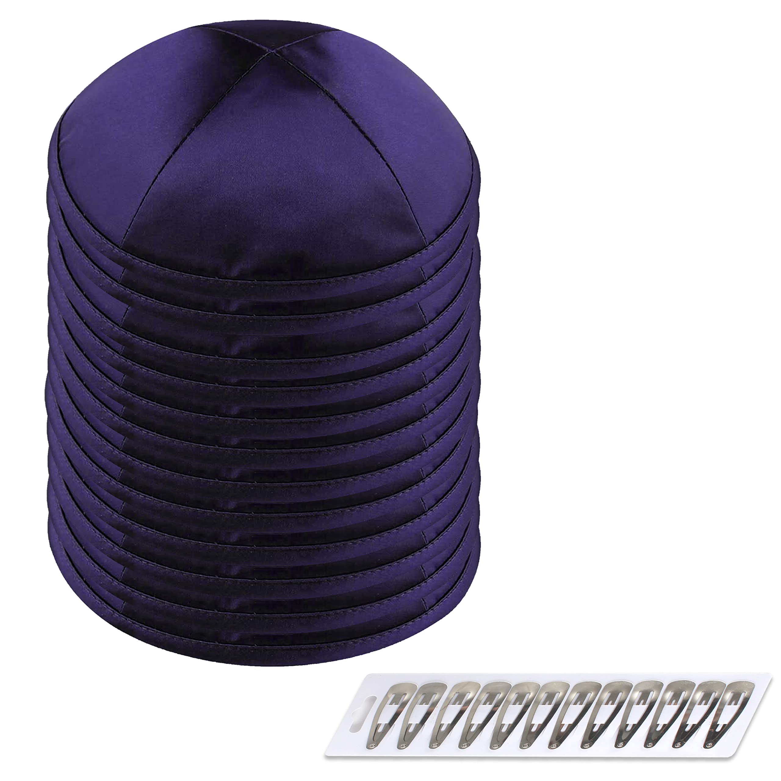 Zion Judaica Deluxe Satin Kippah Yarmulkes for Kids Teens &amp; Adults Skullcaps 6.25" Multi-Color Options 4 Panel Design