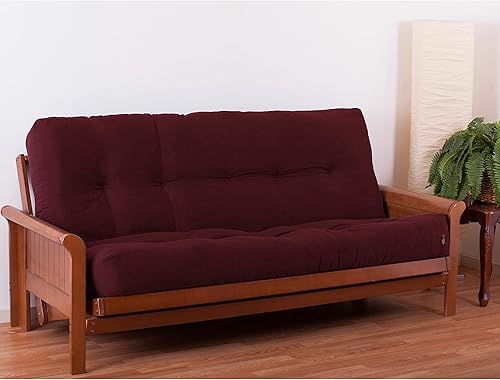 Miniatura 7 de Blazing Needles Colchón futón de sarga Renewal de 9 pulgadas, matrimonial, índigo Índigo,Aqua Blue,Negro,Borgoña,Chocolate,Verde bosque,Uva,Mojito