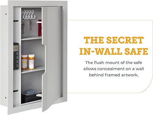 Miniatura 4 de SnapSafe in Wall Gun Safe and Money Safe - Hidden Safe Provides Security for Your Firearms  Valuables Keypad Entry - Fits Between 2 Wall Studs Flush