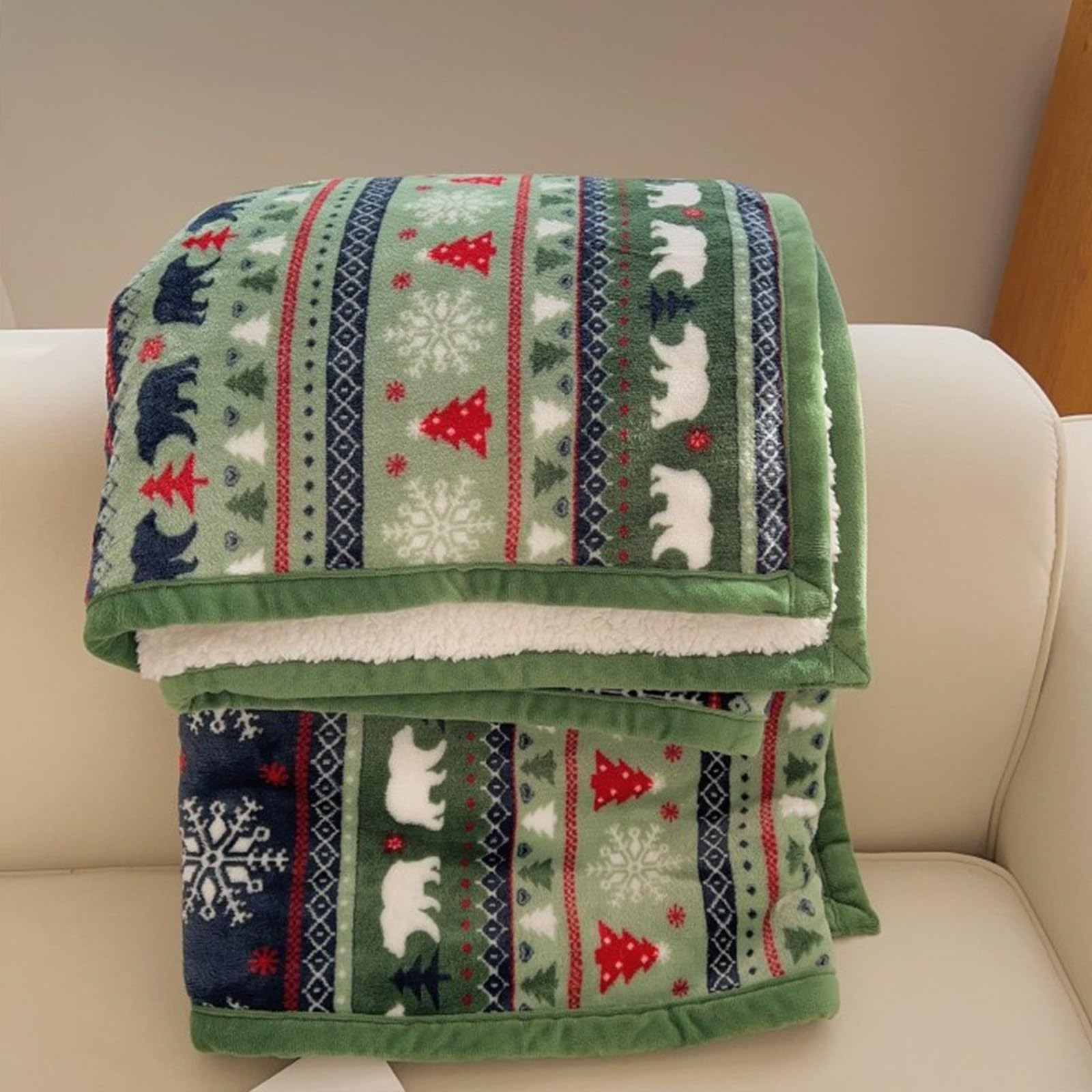 YeeJu Coperta natalizia per bambini, decorativa, rossa, con fiocco di neve, per divano, letto, morbida, accogliente, leggera, in pile felpato, coperta natalizia 40 x 50 cm