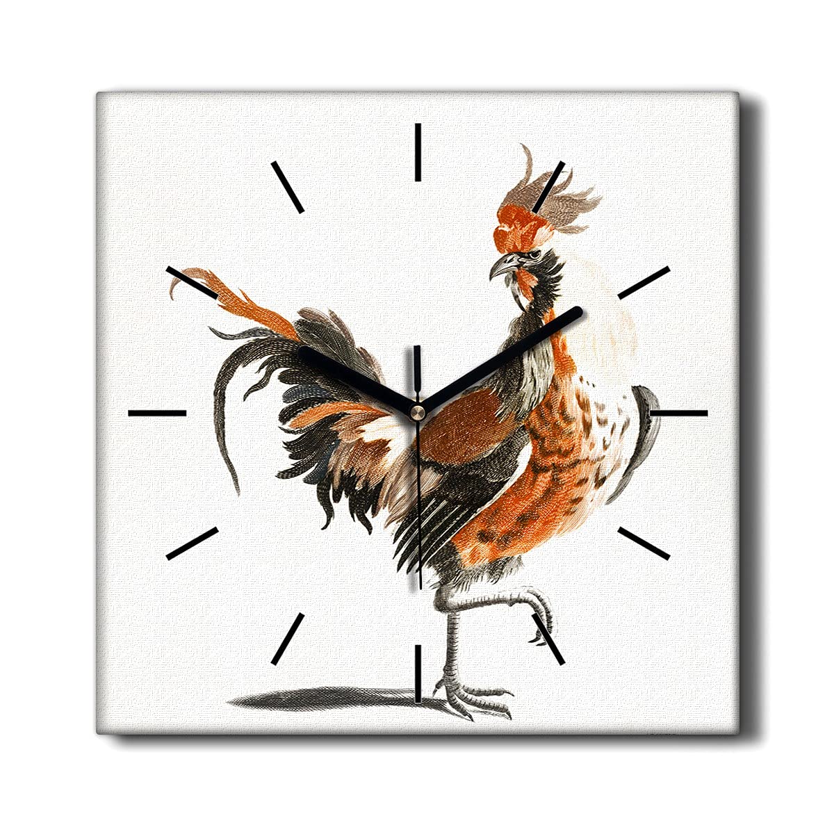 Horloge sur toile coq oiseau anti bruit pour sommeil paisible decoration salon