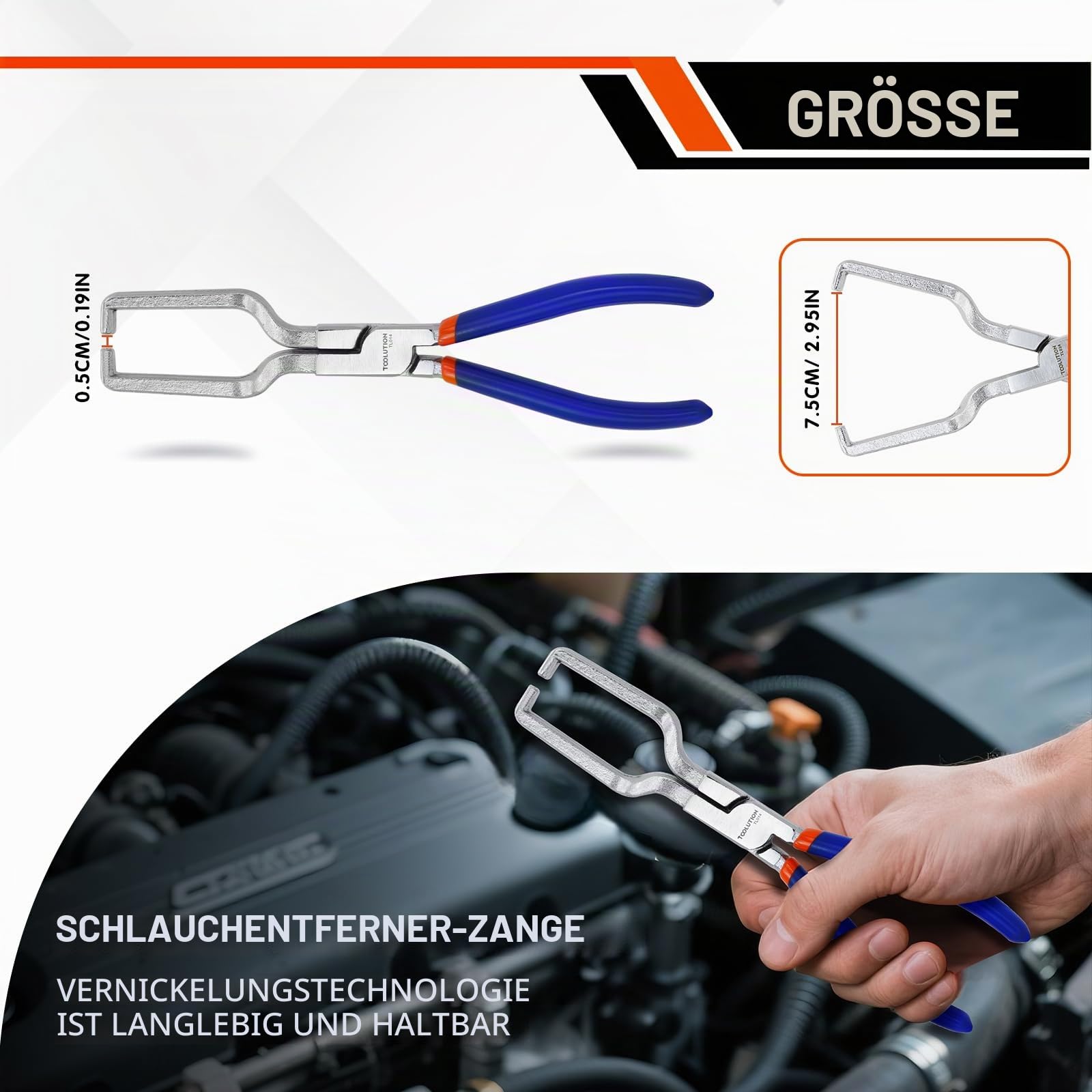 8‑teiliges Zangenset – Schlauchschellen, Kraftstoff‑, Elektro‑Trenn‑ und Sicherungsring‑Zangen Sicherungsringzangen