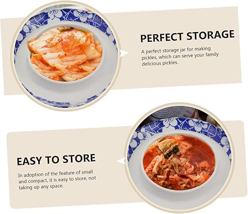 Miniatura 2 de Tarro de cerámica de Kimchi Tarro de pepinillo chino Contenedor de Kimchi Contenedor de café hermético Tarro de vidrio Tarro de fermentación de