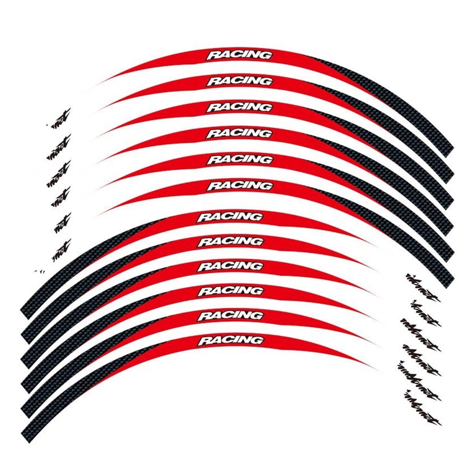 Lot 12 Autocollants Réfléchissants Jantes Pour H&ornet 600 250 900 400 1000(Set meal 10)