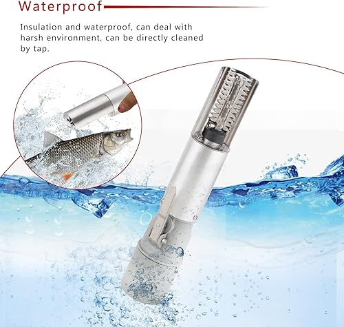 Miniatura 5 de Consfly Removedor eléctrico de escamas de pescado, potente raspador de escamas de pescado, limpiador de pescado impermeable automático recargable