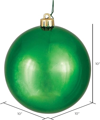 Miniatura 33 de Vickerman Esfera de adorno de Navidad de 10 pulgadas con acabado de caramelo, plástico inastillable, resistente a los rayos UV, decoración de árbol