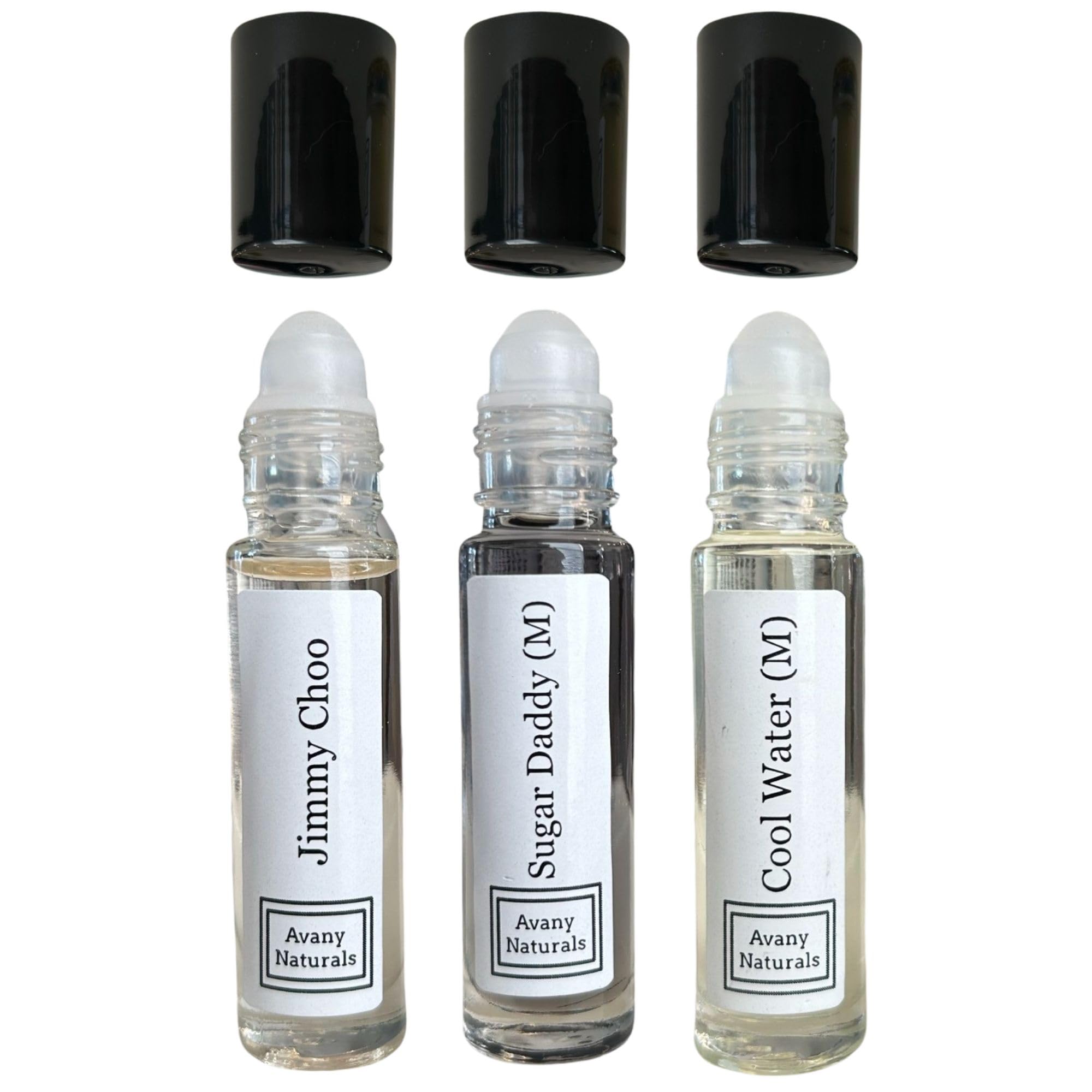 Avany Naturals Mens Fragrance Body Oil - Set of 3 Samples, Roll On Perfume Oil, Alcohol Free Fragrance, Long Lasting Scent, Travel Size, Rollerball Glass Bottle (Sexy)