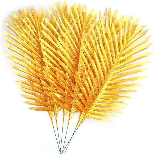 Miniatura 6 de 6 piezas de plantas de palma artificiales hojas de imitación plantas artificiales falsas tropicales grandes para arreglos del hogar jungla fiesta de