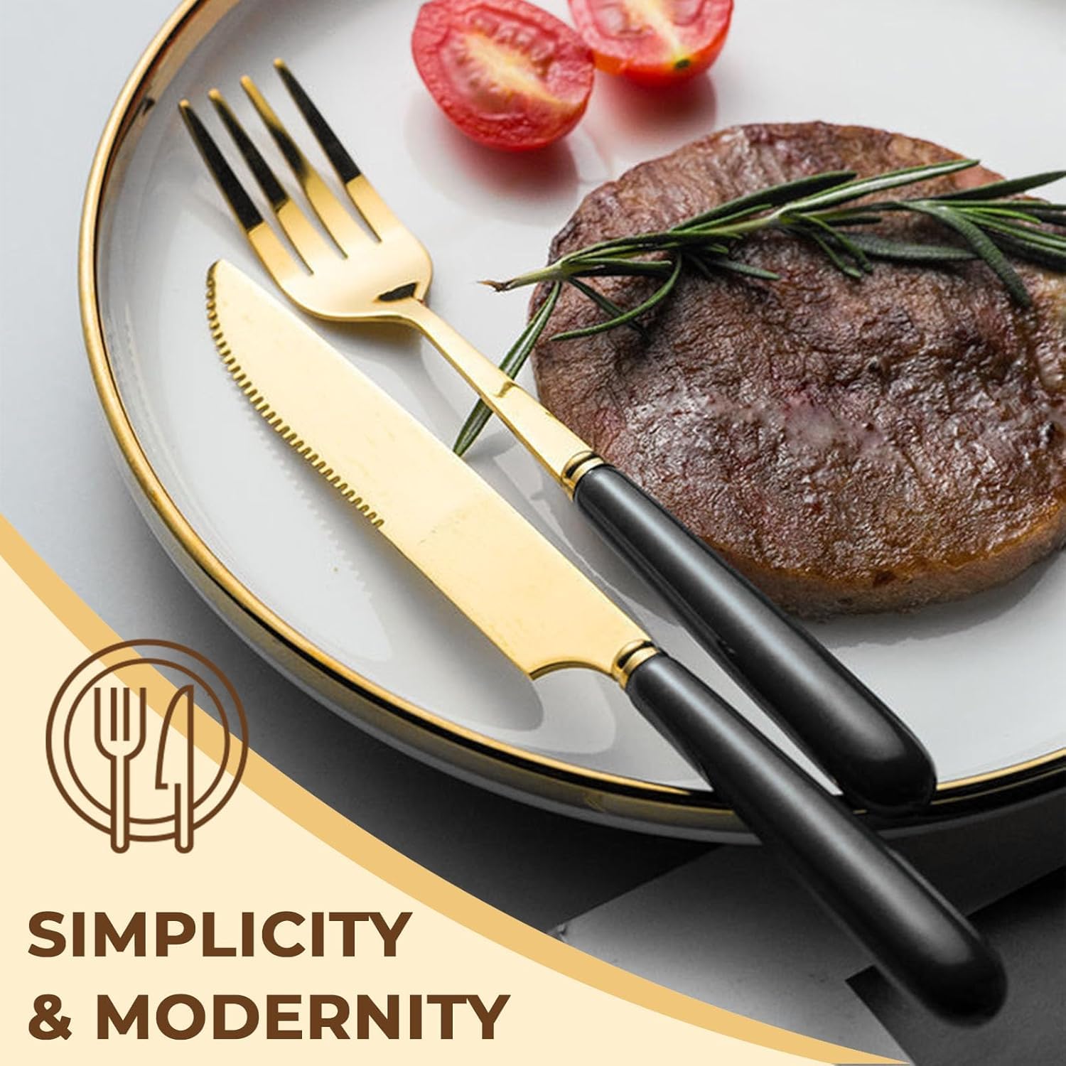 Artek Stainless Steel Cutlery Set - 24 Piece with Stand -4