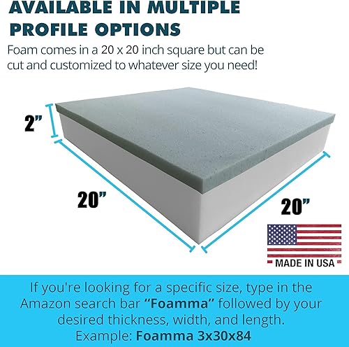 Miniatura 38 de Foamma Paquete de 4 cojines cuadrados de espuma para tapicería de alta densidad de 1 x 20 x 20 pulgadas, para sillas de comedor, repuesto
