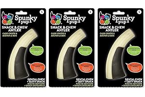 3 Pack of Snack and Chew Nylon Antlers for Dogs, Small, Beef Flavored
