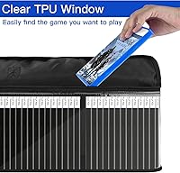 Vista 6 de Video Games Storage Bag Compatible with PS5 PS4 PS3 Xbox One Games, Portable Carrying Case Holds Around 30-35 Game Discs, TPU Clear Games Holder