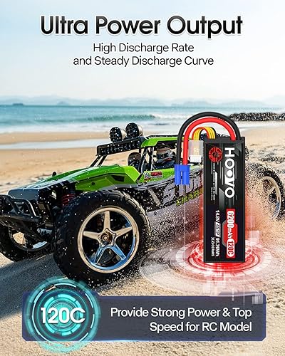 Miniatura 5 de HOOVO 4S Lipo Battery 14.8V 6200mAh 120C RC Battery EC5 Plug Estuche rígido para RC Car Truck Buggy RC Quadcopter Helicóptero Avión Racing FPV UAV