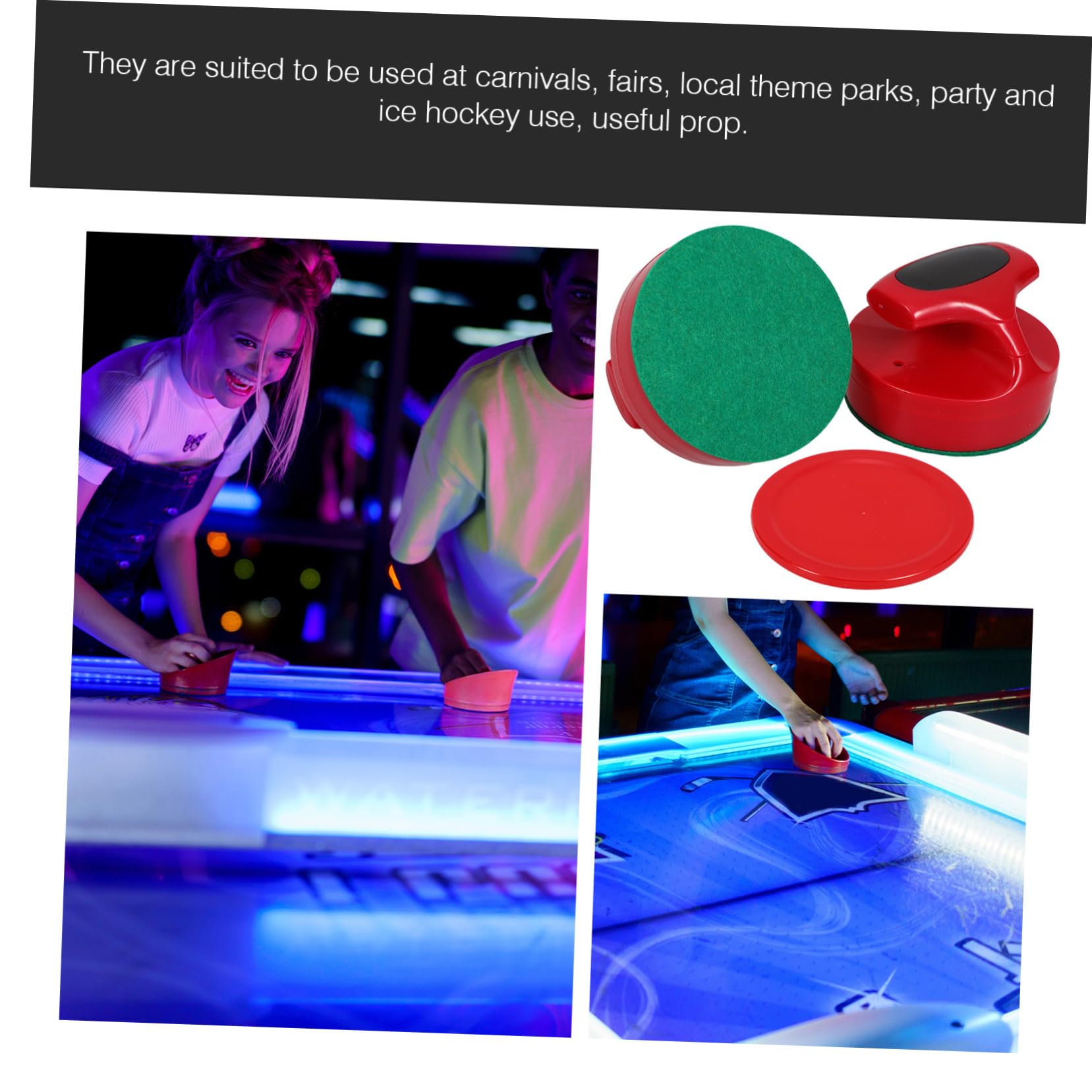 4 Ensembles Accessoires de Jeu de Société Hockey sur Table Patins et Rouges pour Plaisir Famille