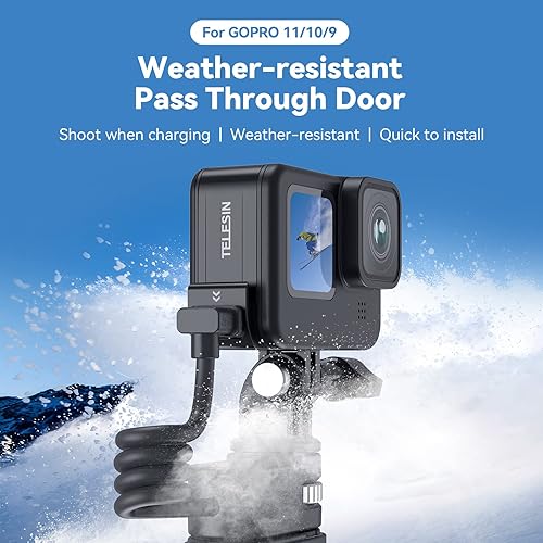 Miniatura 2 de TELESIN G2 - Funda de batería + funda de transporte pequeña para GoPro Hero 12 Hero 11 Hero 10 Hero 9, puerta de batería resistente al agua y a la