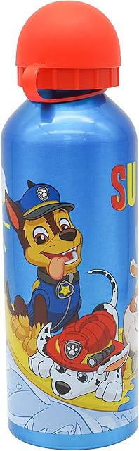Kids Licencing HOVUK Paw Patrol Aluminium Canteen Sports Drinking Water Bottle 500ml Unisex Kids, Leak Proof Portable Blue Bottle Cap, Back To School Summer Accessories Kids 3+ Years