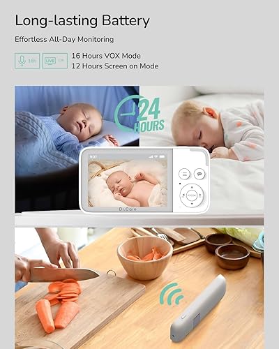 Miniatura 5 de Dr.Care NeoView Video Baby Monitor - Pantalla de 3.5 pulgadas, audio de 2 vías, grabación de bucle de video, visión nocturna, monitoreo en tiempo