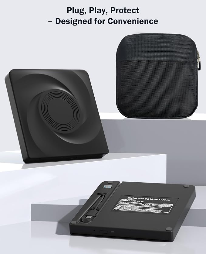 Unidad externa CD/DVD para laptop compatible con PC y Mac miniatura 3