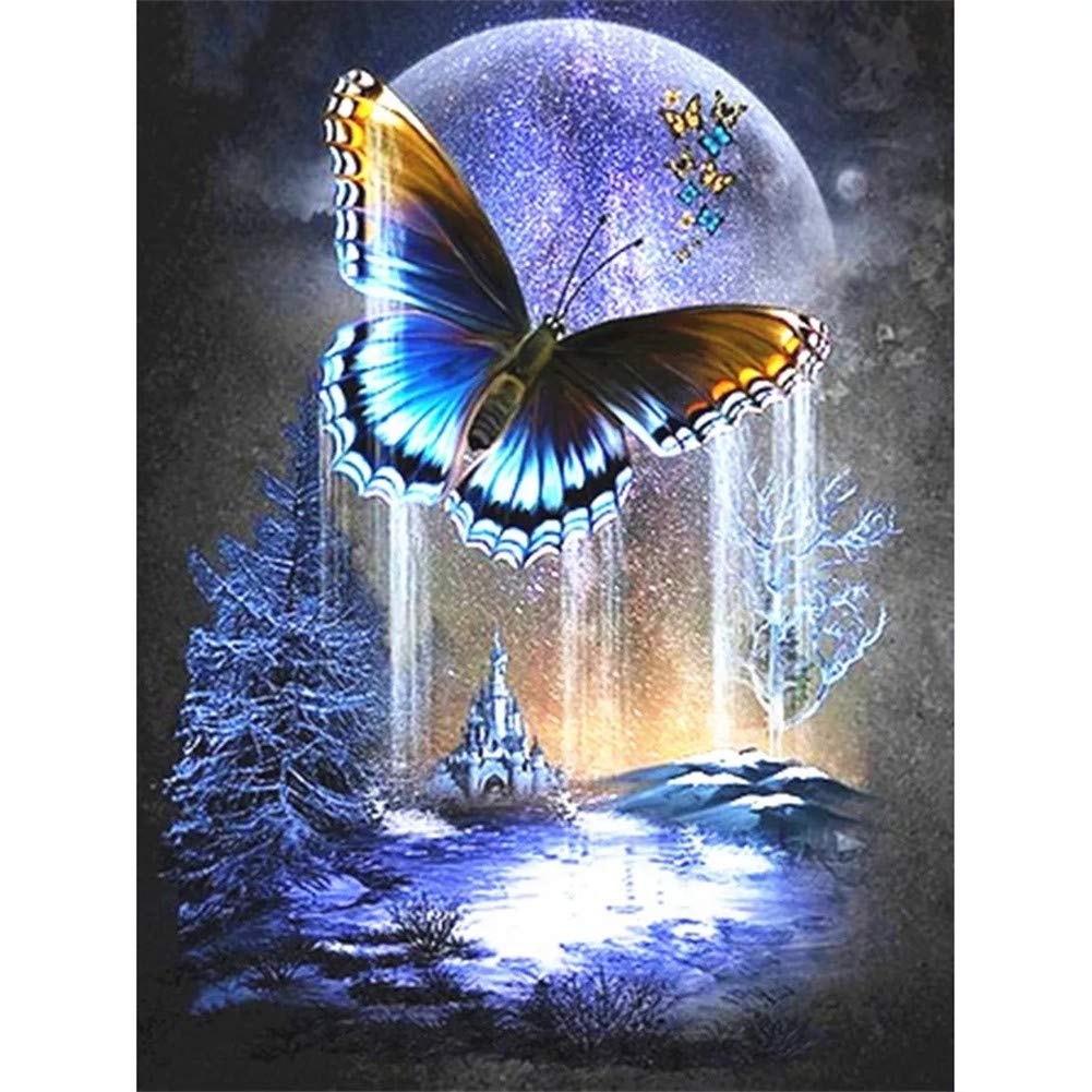 Broderie Diamant Papillon Salon : Grand Décor Mural Strass pour Illuminer Votre Intérieur