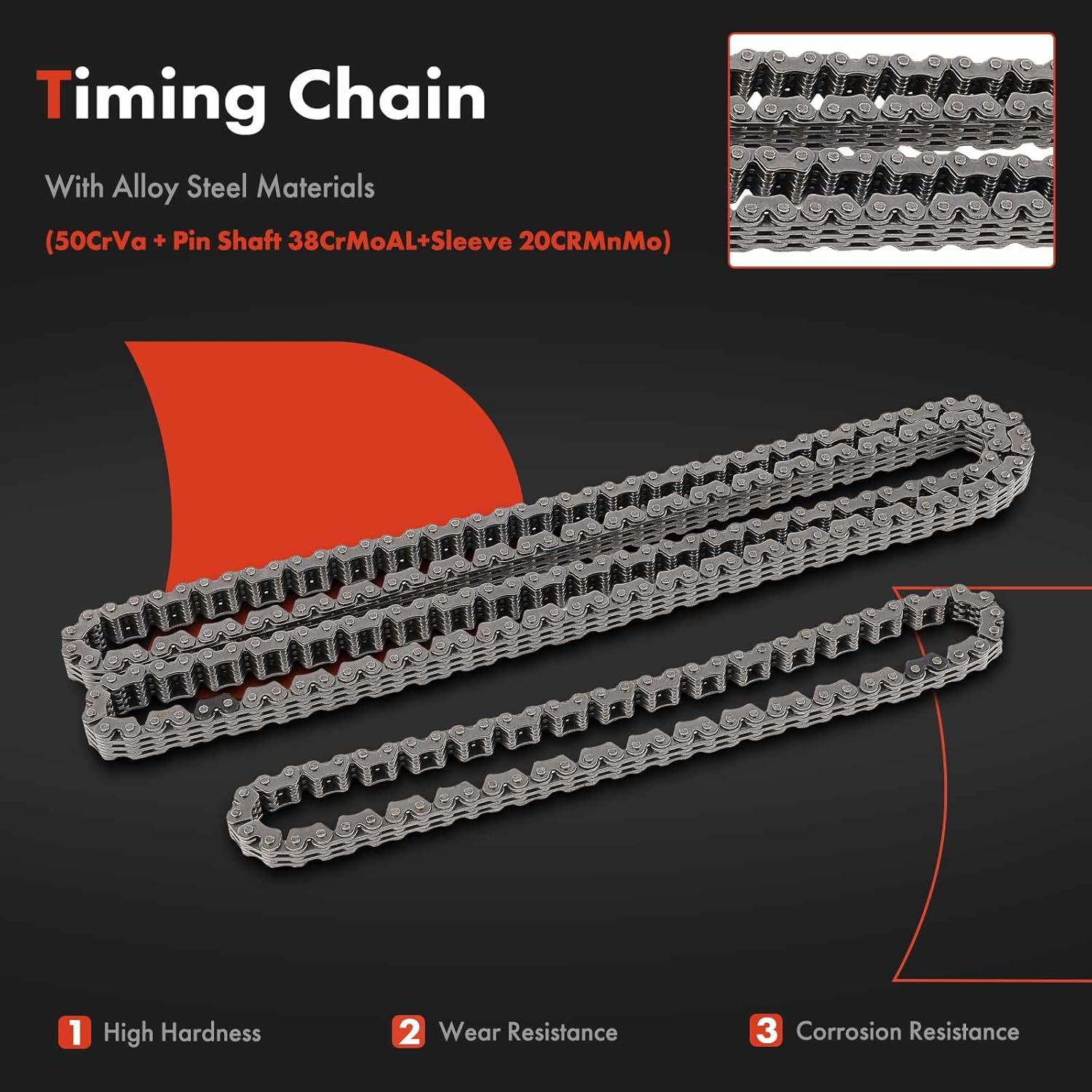 A-Premium 10PCS Engine Timing Chain Kit W/Sprocket & Tensioner & Guide Compatible with Ford & Mercury - Escape 2005, Focus 2003-2004, Mariner 2005 - L4 2.3L - Replace# L30511316, LF0212500