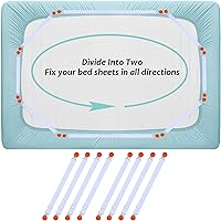 Vista 7 de Bed Sheet Straps, 4 PCS/16 Clips Fitted Sheet Straps, Adjustable Elastic Suspenders Gripper Sheet Holders Keep Sheets Firm & Tight, Easy-to-Install