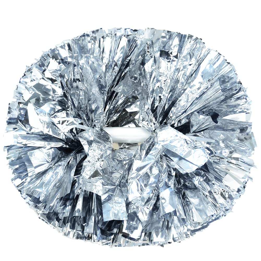 Lovecheer 2PCS/6PCS Metallic Pom Poms Cheerleading with Baton Handle Cheer Pompoms for Kids Adults Team Sports Spirit Party Cheering