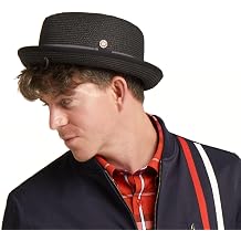 DASMARCA Mens Summer Pork Pie Straw Hat