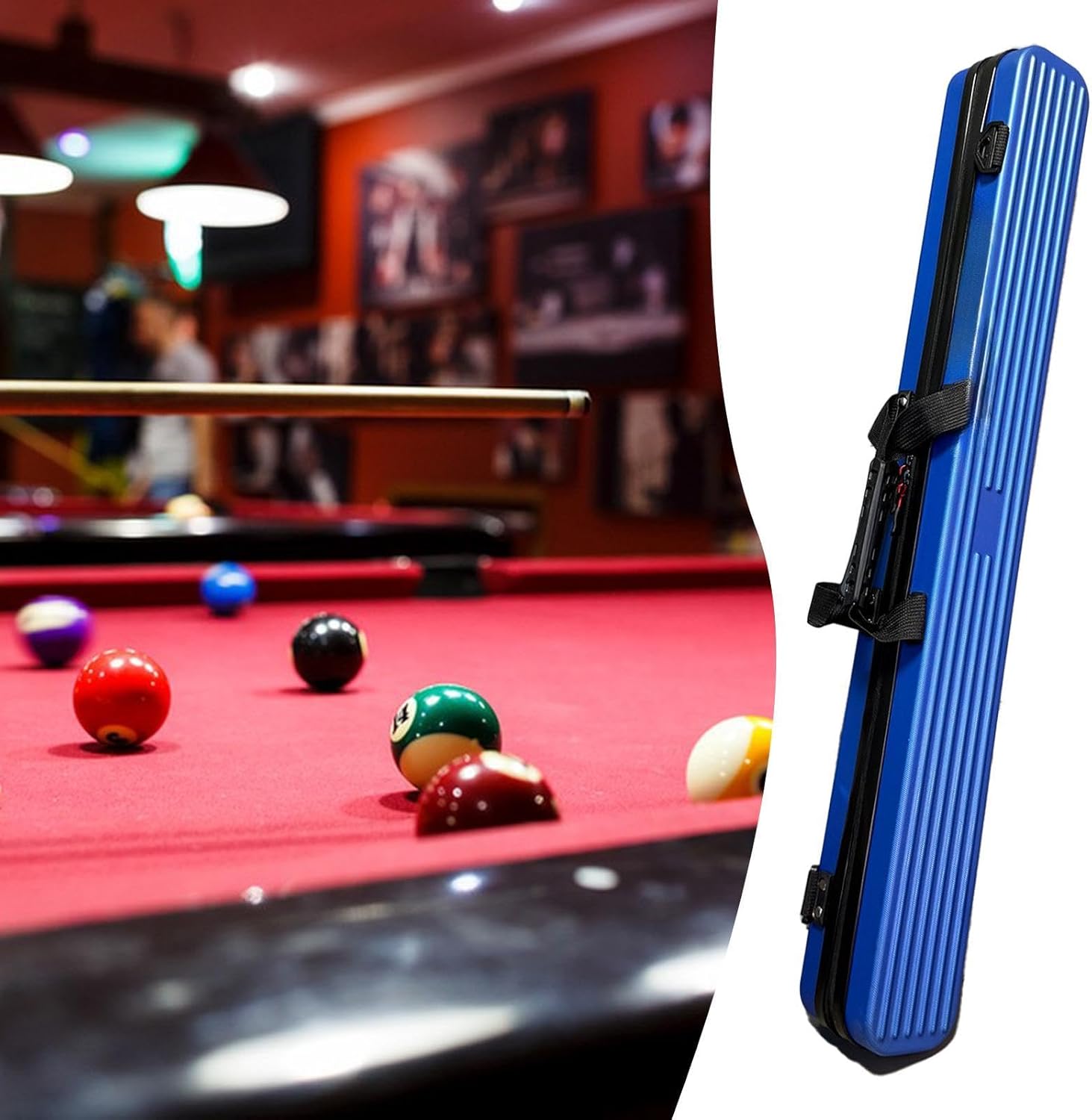 amleso ビリヤードプールキューケース 1/2クラブバッグ ギフト ビリヤードアクセサリー 傷防止コンテナ スヌーカースティック