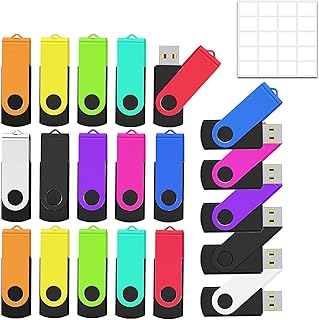 4GB USB Flash Drive 20 Pack 4 GB Thumb Drives TATMOHIK 2.0 USB Drive Bulk 4G Swivel Design Flash Drives Pack with LED Indi Price In India