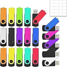 4GB USB Flash Drive 20 Pack 4 GB Thumb Drives TATMOHIK 2.0 USB Drive Bulk 4G Swivel Design Flash Drives Pack with LED Indi