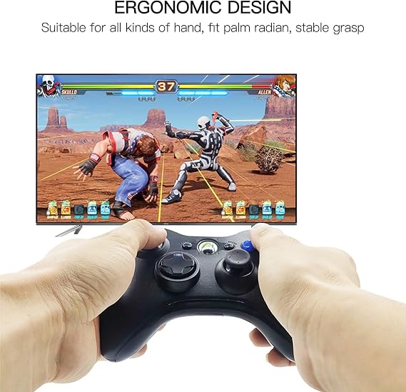 USonline911 USB Wired Controller Replacement for Xbox 360 Joypad Vibration Gamepad Joystick for PC Controller for Windows 7/8 / 10(Black