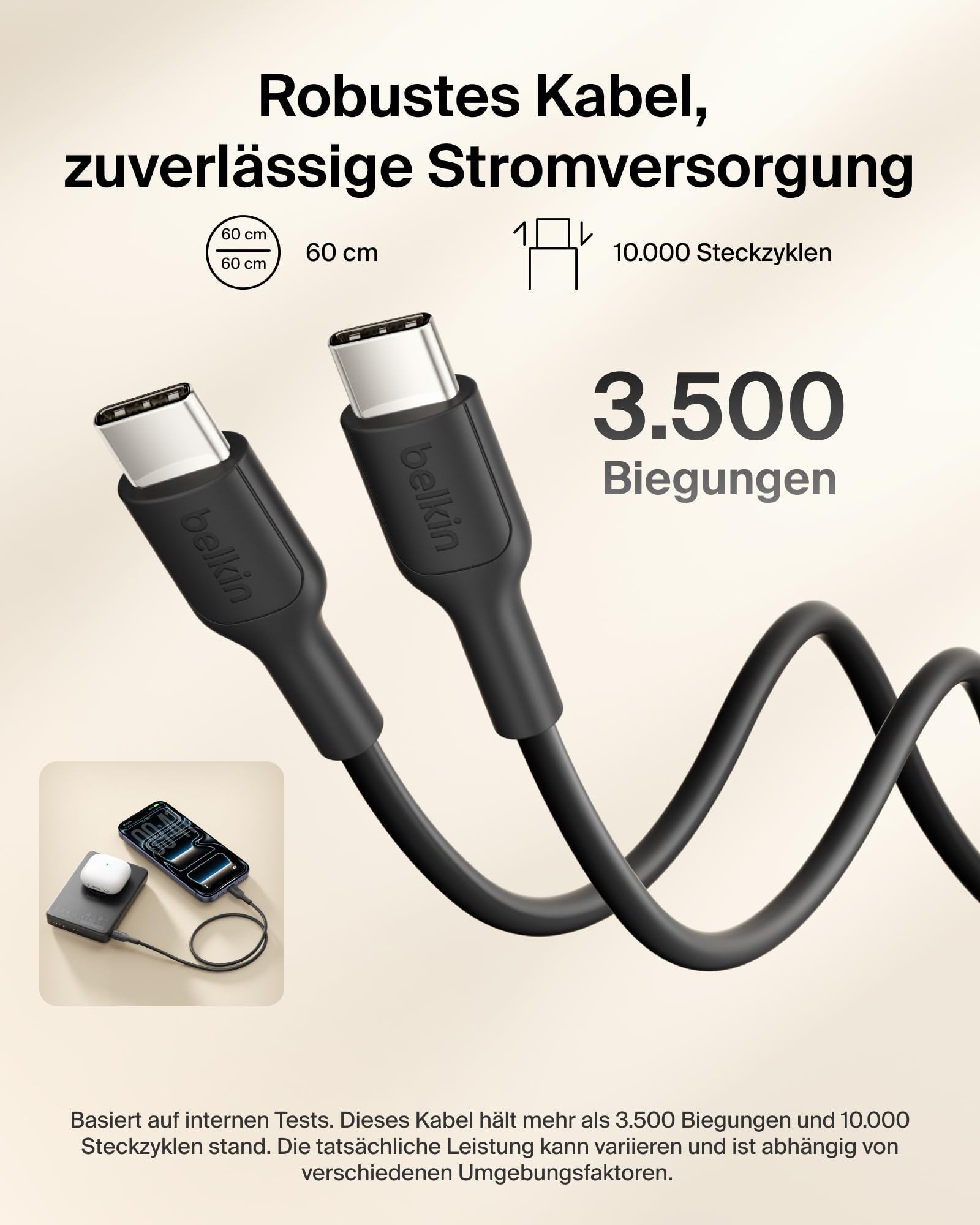 Belkin BoostCharge 10000mAh Magnetische Power Bank, 2 USB-C-Ports – Schwarz