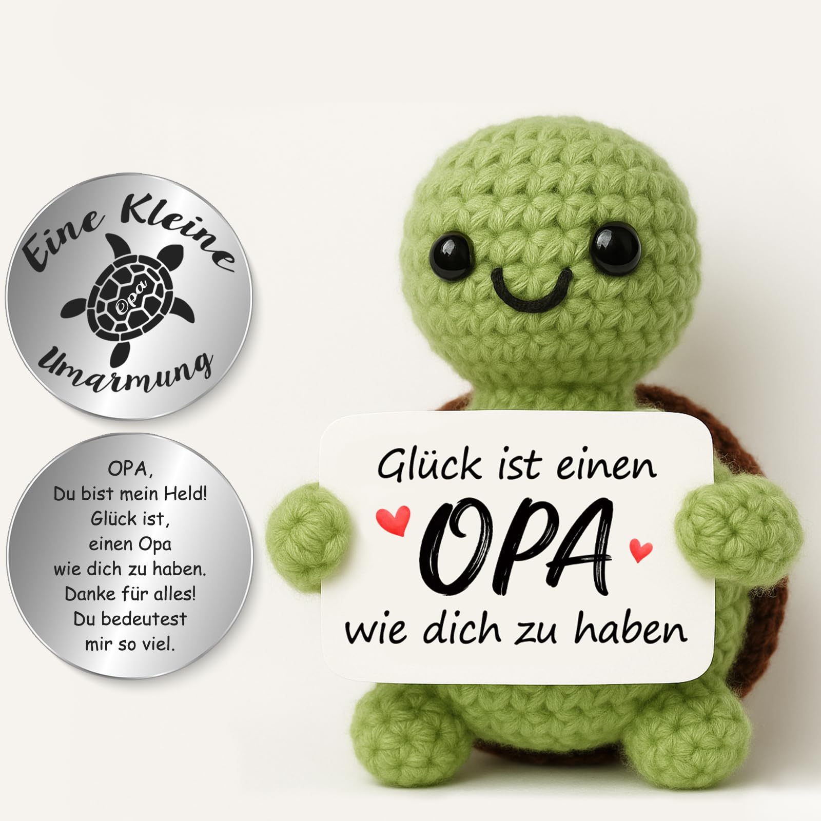 Tixlux Pocket Hug Fröhlicher Pinguin, Kreative Strickwolle Pinguin Dekofigur und Kleine Umarmung Glücksbringer, MutmacherGeschenk, Gute Besserung Geschenk, Weihnachten