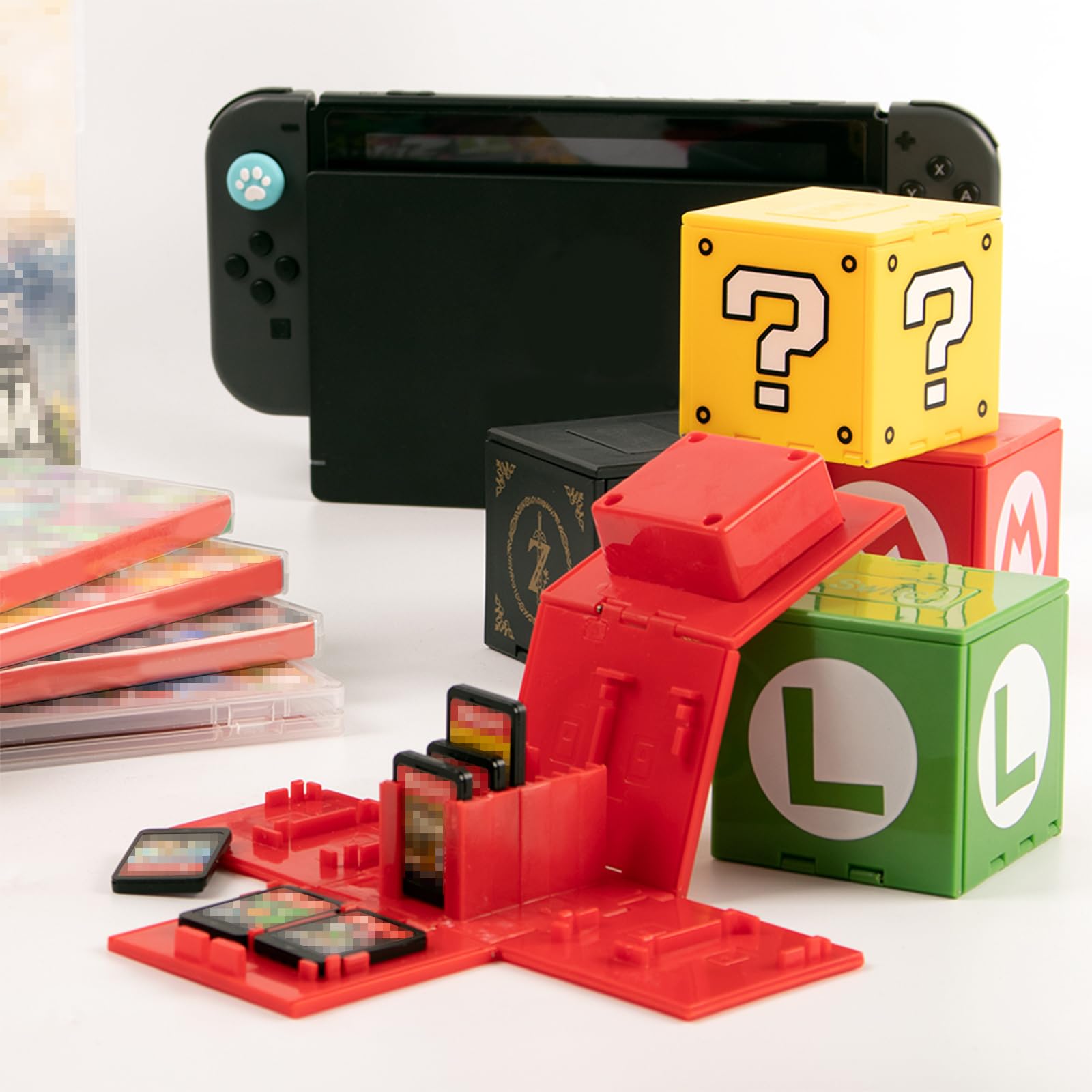 doepeBAE Boîte de Rangement pour 16 Jeux Switch – Étui Compact à Bouton Pop-Up – Protection Antichoc pour Cartouches de Jeux (A1)