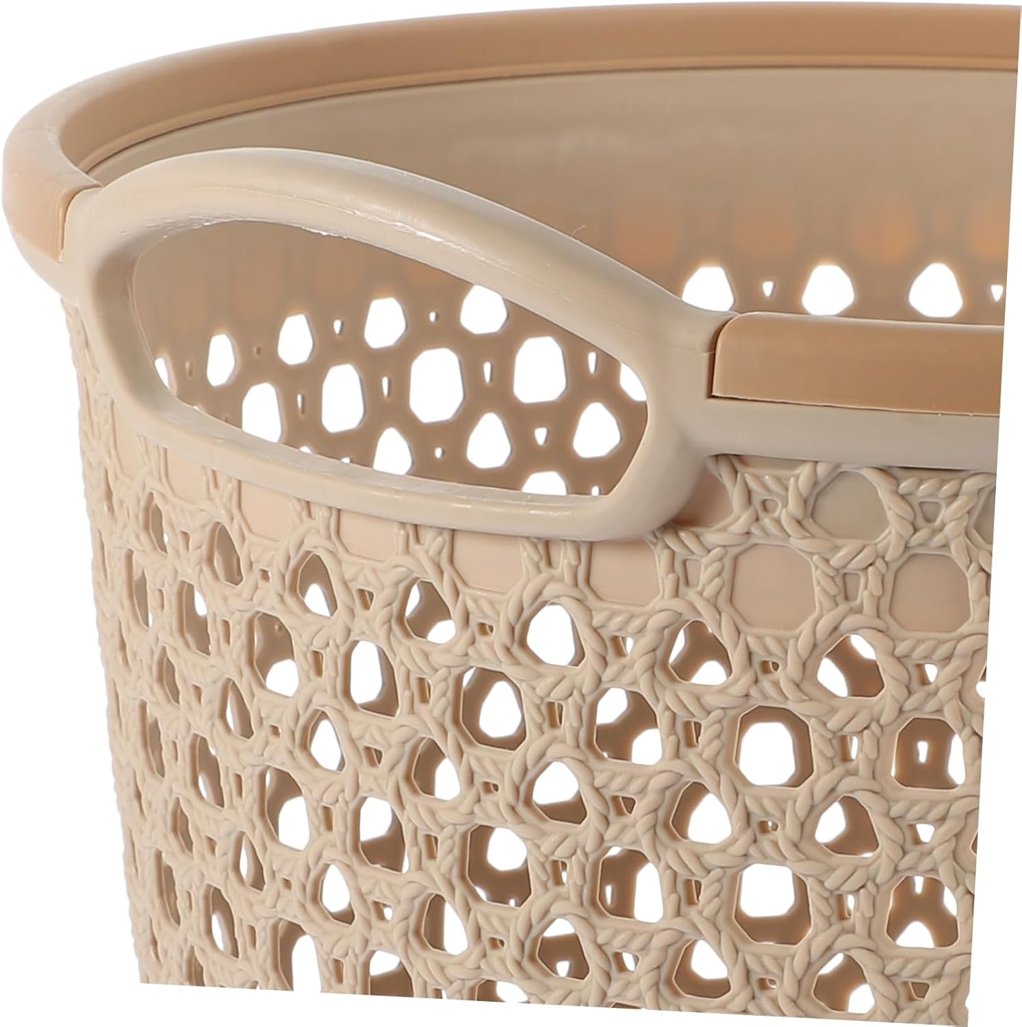 BESTYASH Hollow Out Laundry Basket with Handle Medium Dirty Clothes Hamper for Bathroom and Home Storage Lightweight Portable Multi Function Storage Bin with Large Capacity in Light