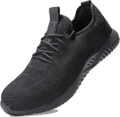 Furuian Steel Toe Shoes for Men Women Waterproof Work Shoes Safety Sneakers Shoes Comfortable Lightweight Puncture Proof Slip on Indestructible Work Shoes