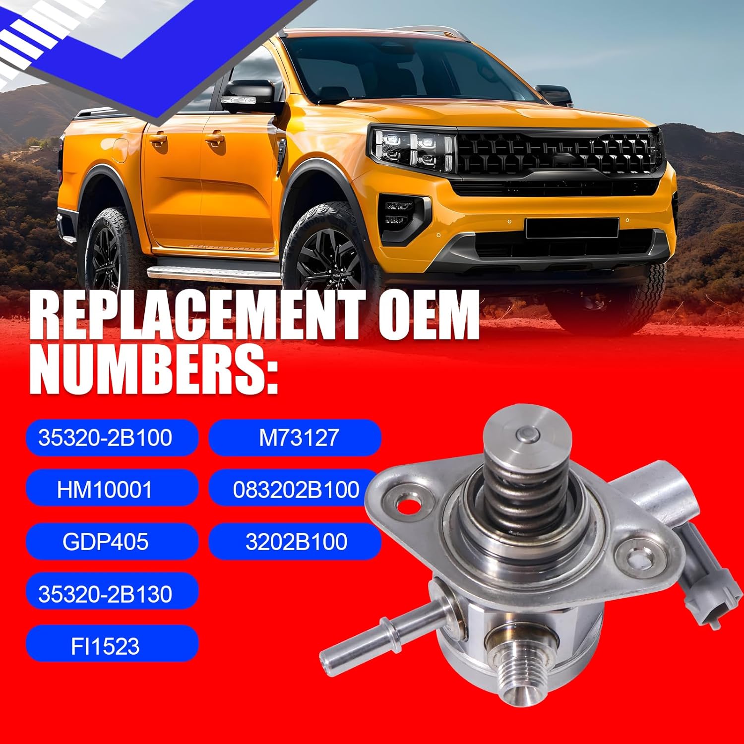 SMMS 35320-2B130 High Pressure Fuel Pump for Hyundai, for Kia, for Rio, for Soul, for Accent, for Veloster 1.6L 2011-2013, Replace OE: 35320-2B100