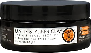 Beard Guyz Matte Styling Clay – Strong‑Hold for Beard & Hair – Natural Texture & Matte Finish Styling Clay for Men’s Grooming, 3 oz