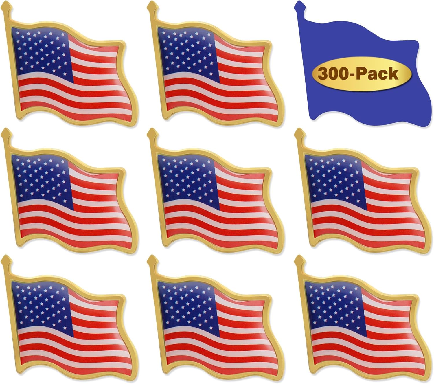 American flag lapel pins bulk 50/100/200/300 pack
