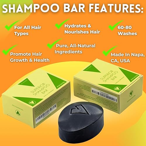 Miniatura 6 de Veeta Barra de champú superior (5 onzas)  Fortalece y promueve el crecimiento del cabello, aceite de ricino negro jamaicano, espuma extrema,