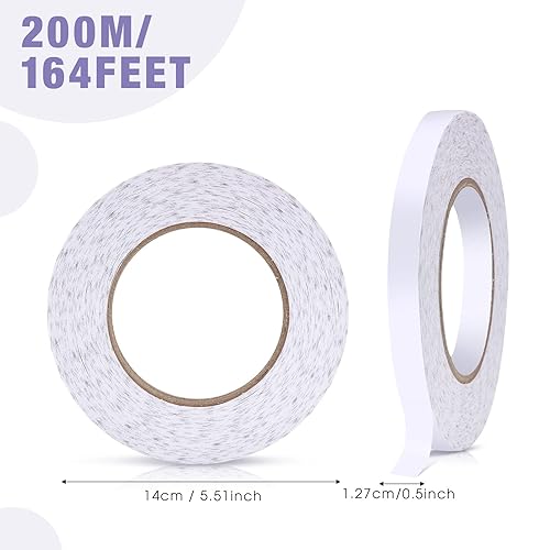 Miniatura 2 de Outus Cinta adhesiva de doble cara para dobladillo, cada una de 54.6 yardas, sin planchado, para alteraciones de pegado de ropa, cinta adhesiva para