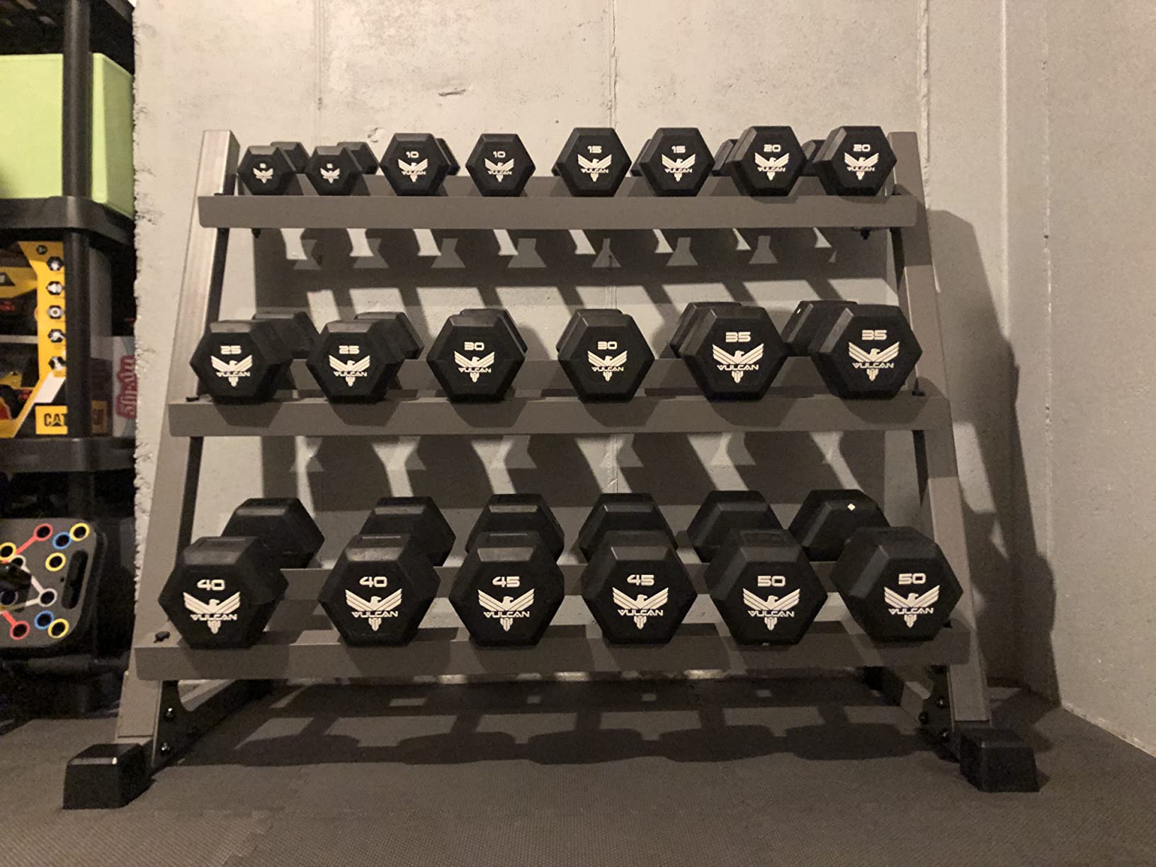 61/mo Finance XMark Rubber Hex Dumbbell Weight Sets, 350 lbs to 550